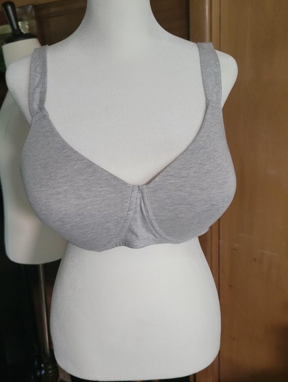 Fruit of the Loom Women's Light Gray Cotton-Blend Full Coverage Bra